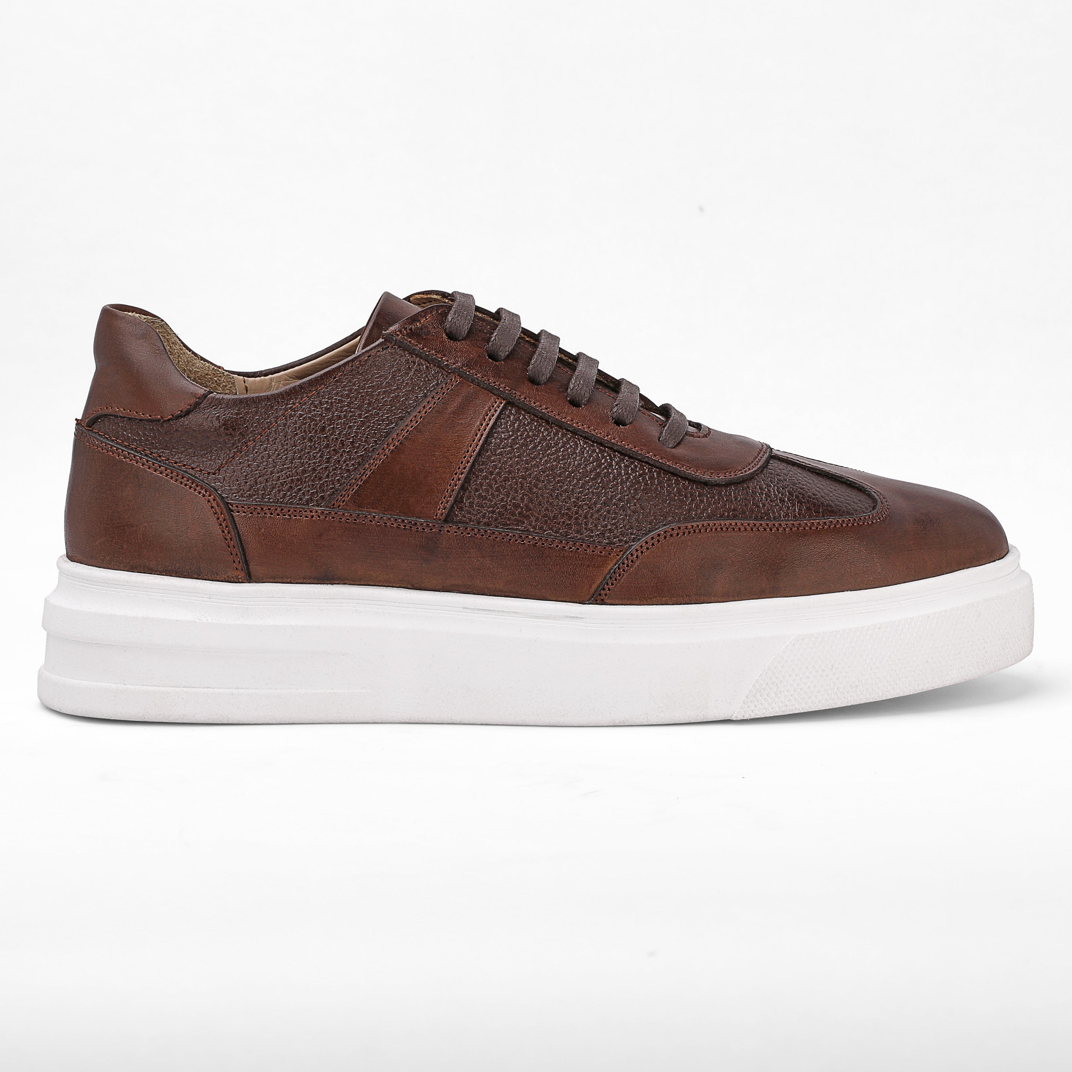 Lusso Leather Sneaker 408 brown vs wavy